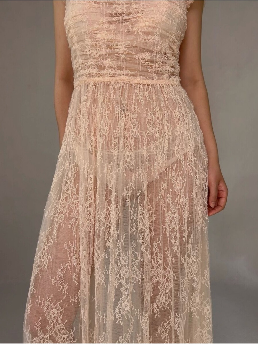DOEN Delicate Lace Pamelina Maxi Dress in Petunia Pink - Picture 2 of 12